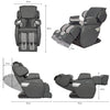 MK-II Plus Massage Chair Charcoal [Certified Reconditioned] - Dimension