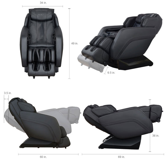 MK-V Plus Massage Chair (Black) [Certified Reconditioned] - dimension