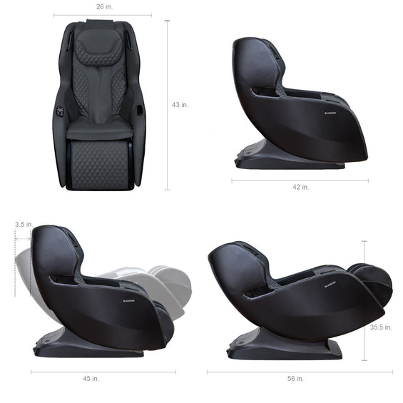 Relaxonchair RIO Full Body Massage Recliner Chair Black - Dimension